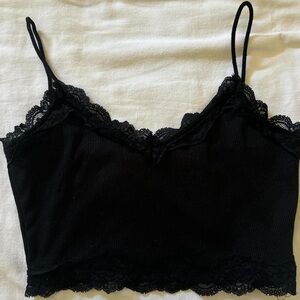 the cutest little black lace crop top
